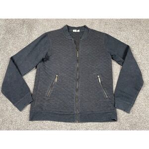 10 Tree Sweatshirt Womens Medium Gray Full Zip Quilted Front Casual Gorp Outdoor